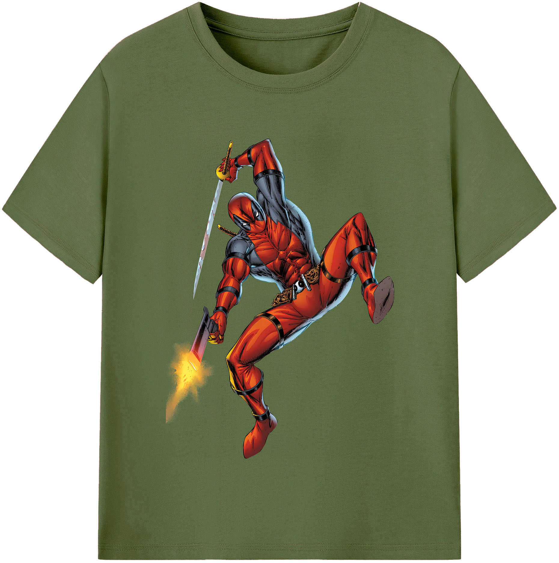 （画像用） Deadpool デッドプール 綿100％半袖Tシャツ（フロントプリント）